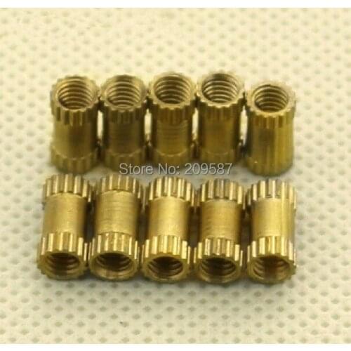 100pcs Brass Knurl Nuts M6x8mm(L)-8mm(OD) Metric Threaded insert
