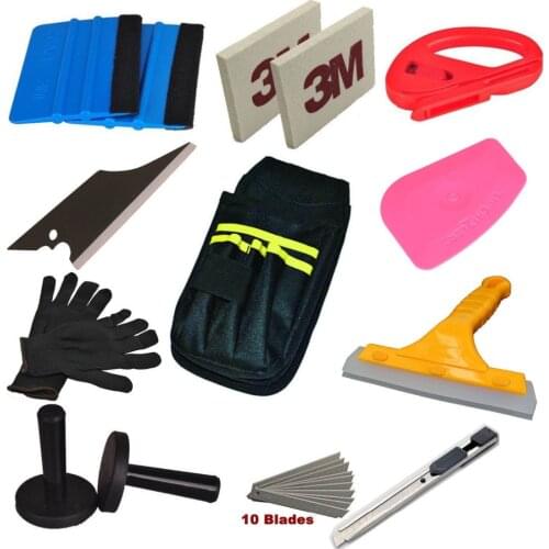 14 in 1 Standard Car Wrap Vinyl Tools Kit Squeegee Bag Razor Cutter Wrapping Magnet