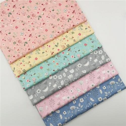 160x50cm Spring Elegant Small Floral Cotton Twill Fabric, Making Bedding Pajamas Dress Handmade Shell Lining Cloth