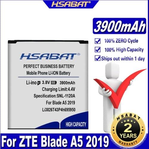 HSABAT Li3826T43P4h695950 3900mAh Battery for ZTE Blade A5 2019 Batteries