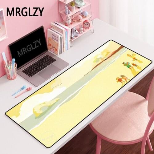 MRGLZY Hot Sale Sandy Beach XXL Large Gamer Mouse Pad Genshin Impact Carpet Laptop Gaming Accessories MousePad DeskMat for LOL