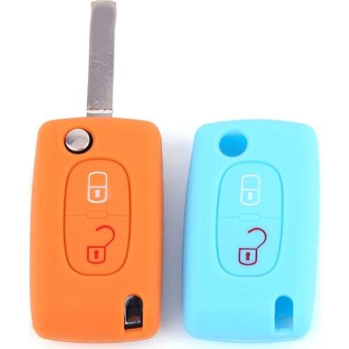 Car Key Cover Case Silicone Shell For Peugeot 308 207 307 807 3008 5008 Expert Partner For Citroen C2 C3 Picasso C4 Dispatch C8