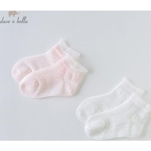 DB13716 dave bella spring summer baby girls Lolita solid sock children lovely socks