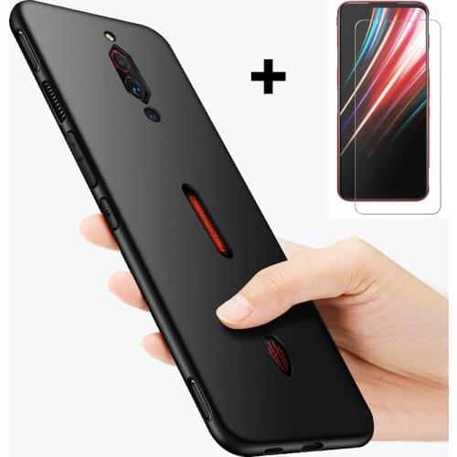 For ZTE Nubia Red Magic 5S Case + Screen Protector Redmagic 5S back cover case For Nubia Red Magic 5S tempered Glass film