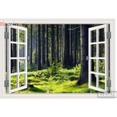 Kexinzu Full Square/Round 5D Diy Diamond Painting Cross Stitch "Window Scenery " Diamond 3D Embroidery Mosaic Home Decor 023