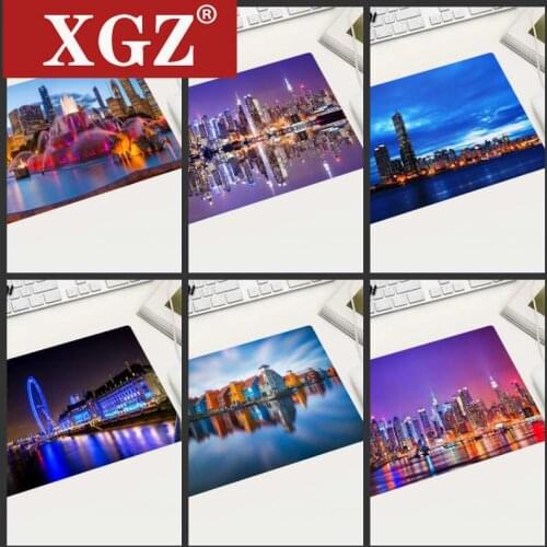 XGZ Specials Part Country Free Shipping City Night View Mouse Pad Small Size Rectangular Skid Suitable Laptop Office Desktop Cs