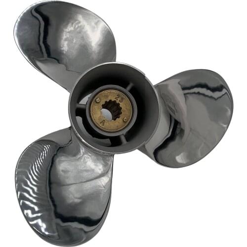 Boat Propeller 10 1/4x16 for Mercury 25HP-40HP 3 Blades Stainless Steel Prop SS 13 Tooth RH 10.25x16