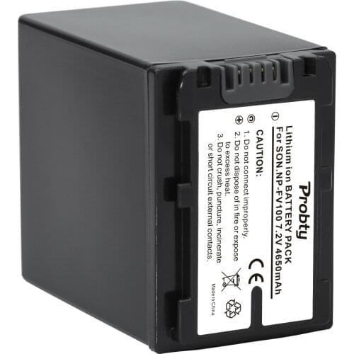 Probty NP-FV100 NP FV100 NPFV100 Li-ion Battery for Sony DCR-SR15 SR21 SR68 SR88 SX15 SX21 SX44 SX45 SX63 CX190 CX200 CX220