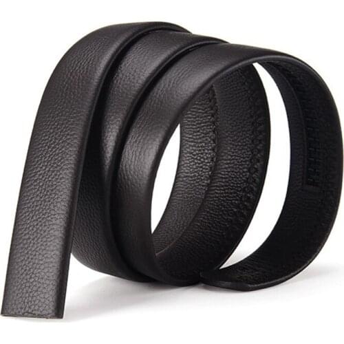 Mens soft ratchet click belt genuine leather dress belt for men jeans automatic sliding buckle black brown waiststrap