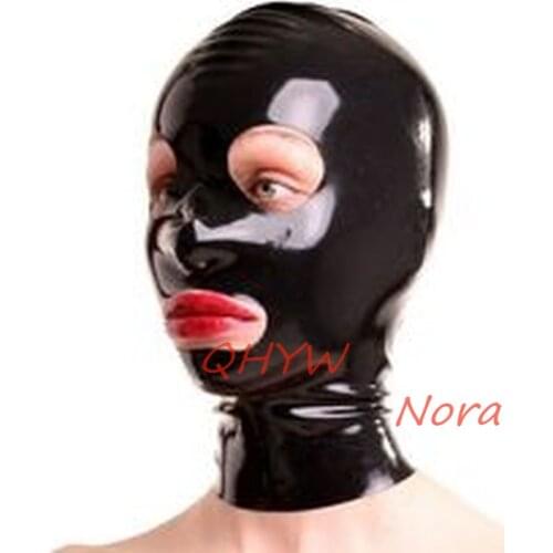 Sexy design Women Full Face Mask handmade Latex Hood Open Eye and Nose Holes fetish customize size wonder cosplay costume