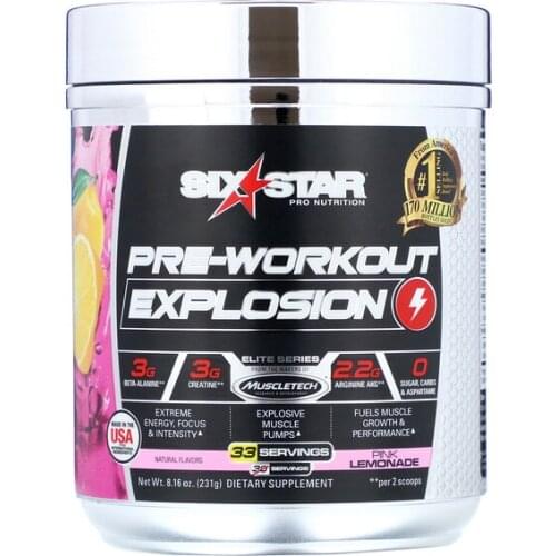 Six Star, Pre-Workout Explosion, Pink Lemonade, 8.16 oz (231 g)