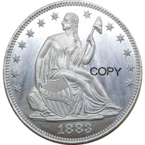 United States Liberty Seated Half Dollars Motto Above Eagle 1883 Brass Plated Silver Copy Coins