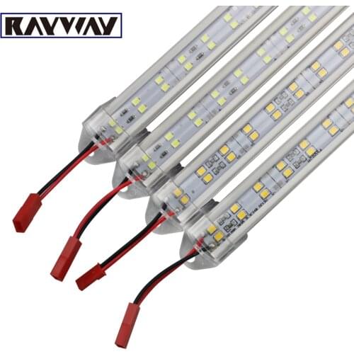 50cm DC12V SMD2835 72 leds Double Row LED Bar Light + Aluminium Profile + pc cover Bright Rigid Strip light tube