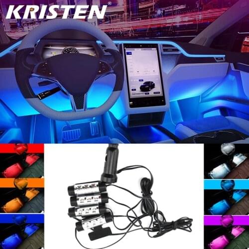 LED Car Decorative Lamp Interior Atmosphere Light Cigarette Lighter Plug DC 12V Single Color Auto Foot Lights