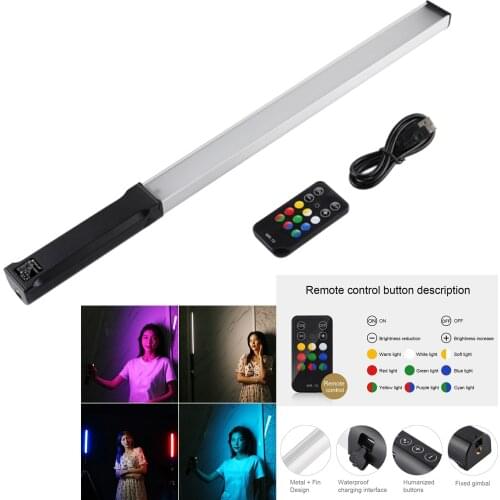 LED Video Light Handheld Rechargeable Tube Lights Stick Bar Filming Wedding Photographic Lighting 7.4V