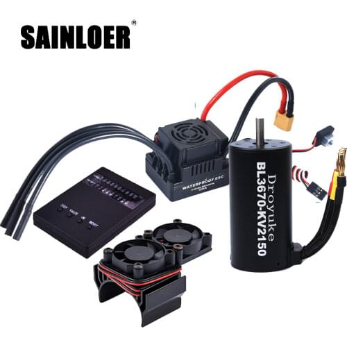 SAINLOER Waterproof 3660 3300KV / 3800KV & 3670 2150KV/ 2650KV Brushless Motor 80A / 120A Brushless ESC Combo Set for 1/8 RC Car