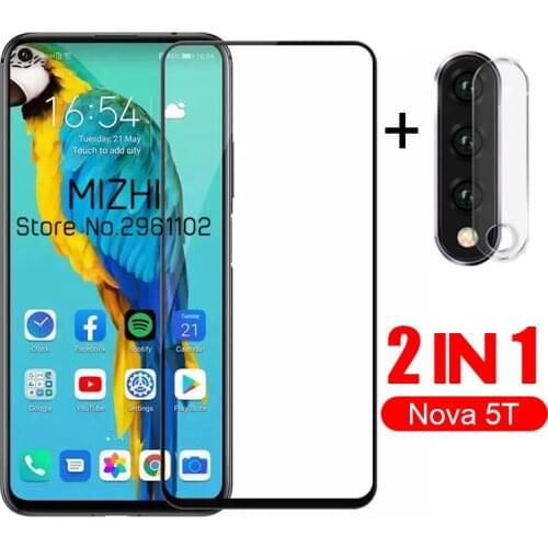 2 in 1 protective glass for huawei nova 5t camera lens screen protector for huawei nova 5 t t5 huwei nova5t 6.26'' glass film