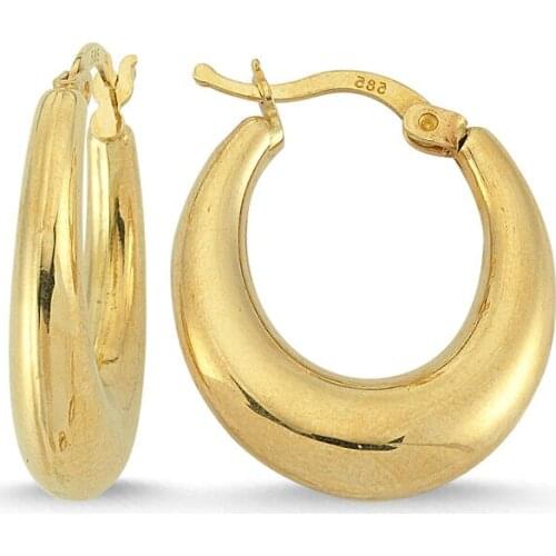 Gold drop ring earrings 2.0 CM 14 gauge Handy Custom Craftsmanship Gift Gold Earrings Design On Special Occasions