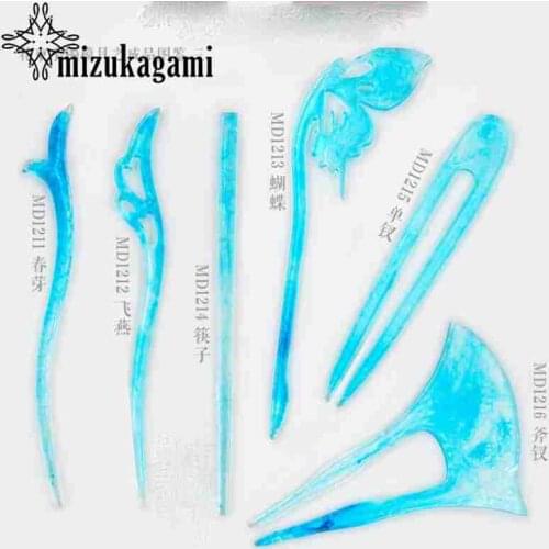 1pcs Silica Gel Transparent Hairpin Silicone Special Mold For Resin Real Flower DIY Hair Jewelry Making Mold Epoxy Resin Molds