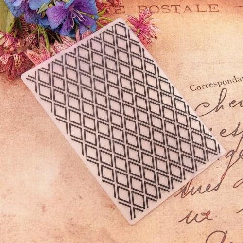 10.5x14.8 Diamond lattic Embossing folders Plastic bump Scrapbooking DIY Template Fondant indentation Cake Photo Album Card Make
