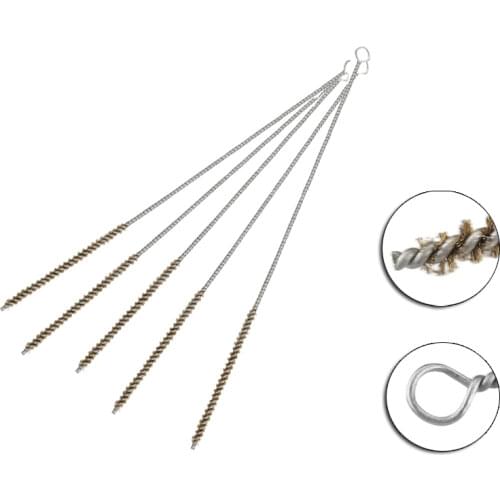 Durable 2pcs/5pcs/10pcs 0.6cm Diameter Brass Wire Cleaning Brush 30cm Total Length Copper Wire Tube Brush Metal Handle Hand Tool