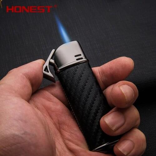 2021 Honest Metal Torch Jet Lighter Windproof Gas Lighter Inflatable Butane 1300C Cigarette Lighter Gadgets for Men Encendedores