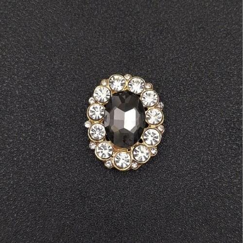 50pcs Black Diamond Crystal Rhinestone Appliques For Headband strass Flatback Button Buckle Wedding Hairpin Hair Clip Decor