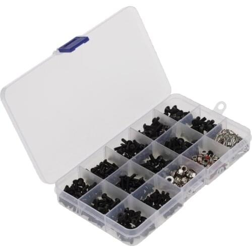500PCS RC Screws Kit Repair Tool M3 M4 Flat & Round Head Washers with Storage Box Hardware Set for 1/8 1/10 1/12 Scale RC Cars