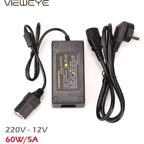 60W/5A 220V To 12V Power Converter Household Socket Car Refrigerator Vacuum Cleaner Car Adapter Cigarette Lighter