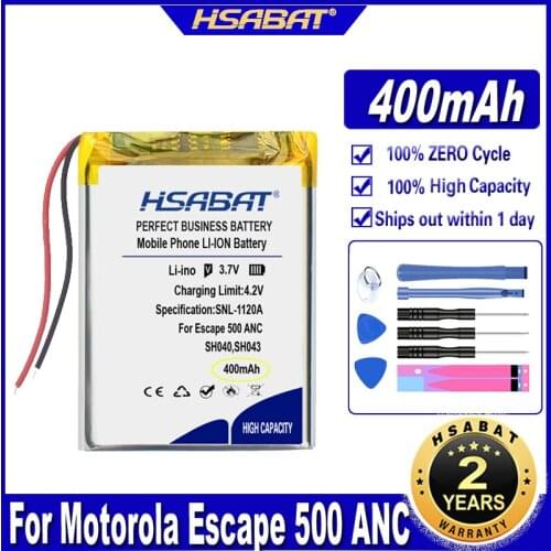 HSABAT Escape 500 ANC 400mAh Battery for Motorola Escape 500 ANC ,800 ANC,SH040,SH043 Earphones Batteries