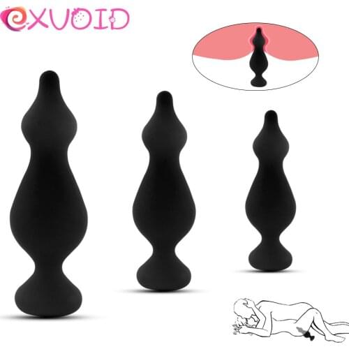 EXVOID Butt Plug Anal Beads Vagina Anus Dilator Adult Products Sex Toys for Men Women Big Anal Plug Silicone G-spot Massager