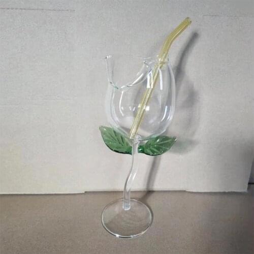 Wine Glass Rose Flower Shape Goblet Lead-Free Red Wine Cocktail Glasses Home Wed M68E