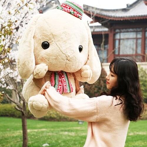 Big Sitting Long Ears Animal Rabbit Plush Doll Soft Baby Smoothing Stuffed Toys Fluffy Cute Holding Pillow Sleeping Accompany