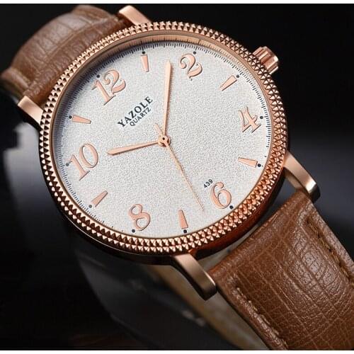 2019 Yazole Mens Watches Top Brand Luxury Fashion Business Wrist Watches for Men Rose Gold Designer Gifts Reloj Hombre