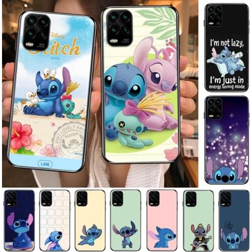 Stitch Love cartoon Phone Case For XiaoMi Redmi Note 11 10 9S 8 7 6 5 A Pro T Y1 Anime Black Cover Silicone Back Pre style cover