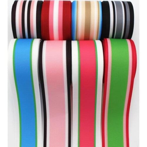 Heart 1-1/2 38MM stripe double-sided ribbon 10 yards DIY handmade materials gift packaging hair bow box bag materials colorful