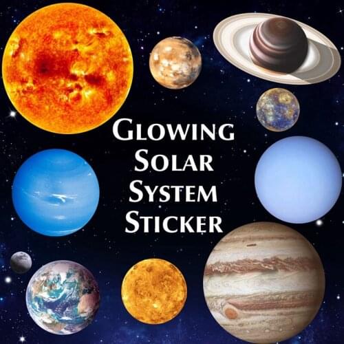10 Pcs Planet Solar System Fluorescent Wall Stickers the Universe Planet Galaxy Children Room Bedroom Luminous Wall Stickers
