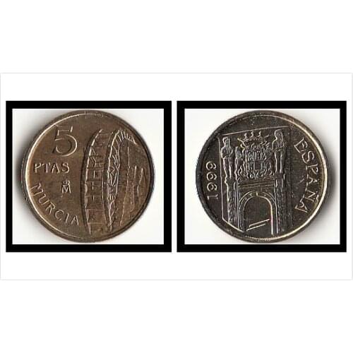 Spanish 5 Peseta Coin Europe New Original Coins Unc Commemorative Edition 100% Real Rare Eu Random Year