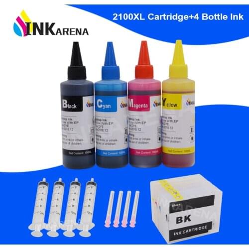 INKARENA 400ml Bottle Dye Ink + PGI-2100 XL Printer Ink Cartridge For Canon PGI2100 MAXIFY Ib4010 IB4110 MB5110 MB5310 MB5410