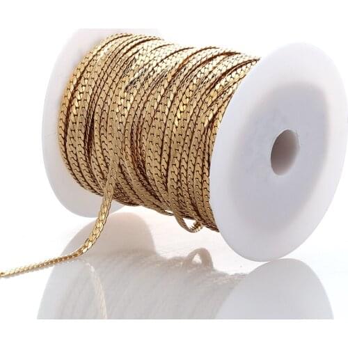 1 Meter Stainless Steel Gold Cuban Chain Link for DIY Jewelry Gifts Necklace Bracelet Making Bulk Jewelry Findings Suppliers