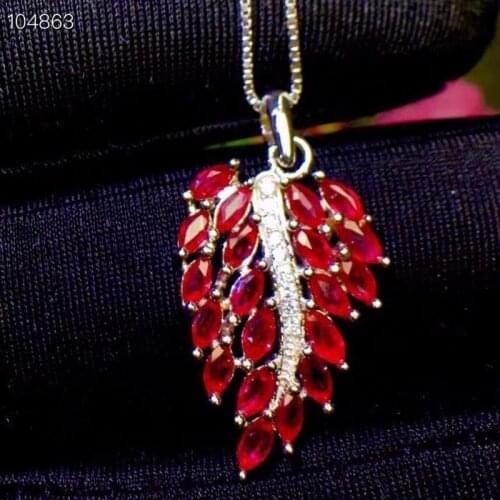 Hot Selling Style Natural Ruby Pendant 925 Silver Womens Pendant Simple, Small and Cute