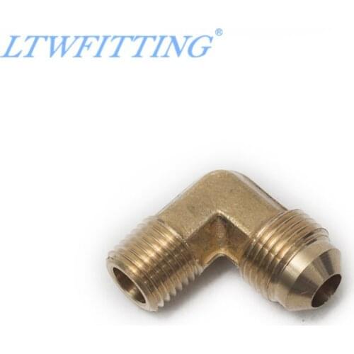 LTWFITTING Brass 3/8" OD x 1/4" Male NPT 90 Degree Flare Elbow Tube Fitting