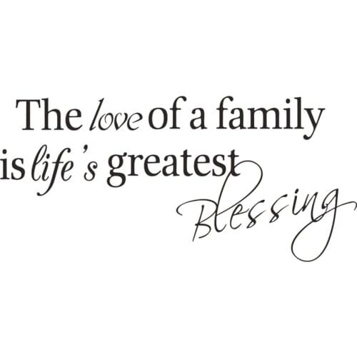 The Love of A Family is Lifes Greatest Blessing Wall Decals Quote Vinyl Art Lettering Picture Wall Sticker Living Room Bedroom