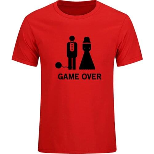 Game Over Marriage Ball And Chain Funny Wedding Gift Mens T-shirt Fashion 2019 Short Sleeve O Neck Casual Dress Large Size