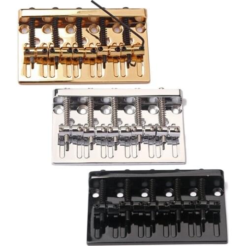 A set of 5 strings bass bridge Silver iron bass Electric guitar Bridge Guitar Parts accessories