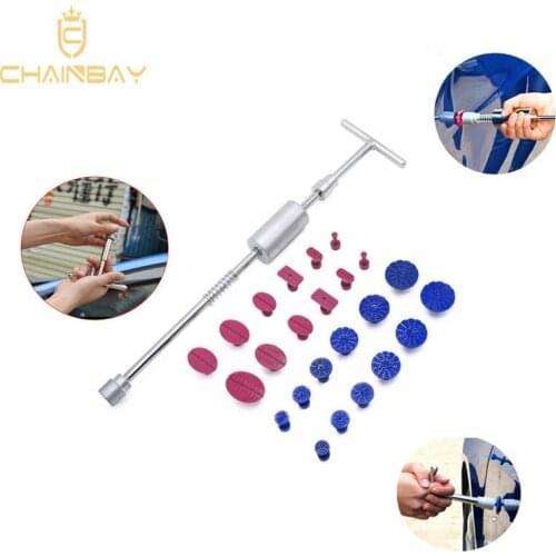 New Design 2 in1 Kit Puller Slide Reverse Hammer Glue Tabs Fungi Suction Cup Paintless Dent Removal Auto Body Repair Tools