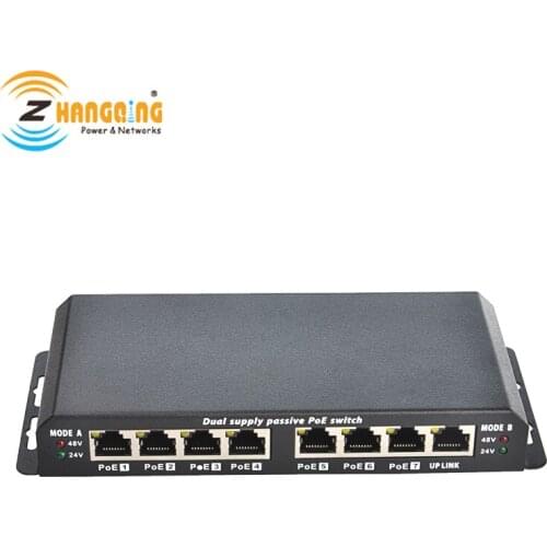 100Mbps Passive PoE Switch 1 UP link Port work for 24V or 48V PoE Mode A&B for PoE Camera, Access point, UBNT devices