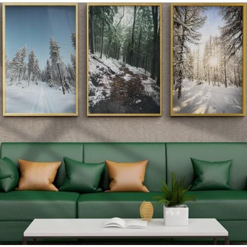 Landscape Oil Painting Spruce In Snow Forest Art Canvas Painting Living Room Corridor Office Home Decoration Mural