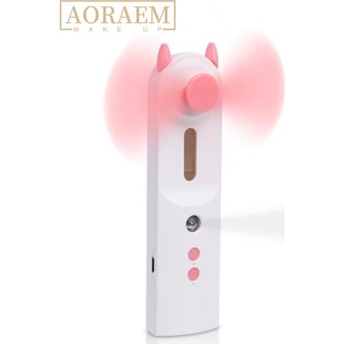 AORAEM 2 In 1 Eyelash Glue Fast Dry Blower Portable Water Spray Mist Fan Mini USB Air Conditioning Face Humidifier Makeup Tools
