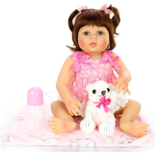 23 Inch Bebes Reborn realista Doll corpo de Silicone reborn baby dolls Realistic Princess Girl Baby Toy Doll For child xmas gift